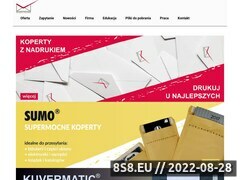 Zrzut strony KUVERT koperty do maszynowego pakowania