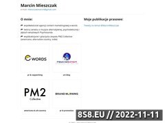 Zrzut strony Pisanie tekstw, ofert - copywriter Marcin Mieszczak (Bielsko)