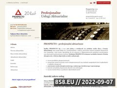 Zrzut strony Biuro Aktuarialne Prospecto - Usługi Aktuarialne
