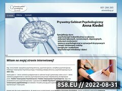 Zrzut strony Psycholog A. Kiedel - konsultacje psychologiczne