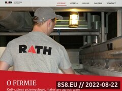 Zrzut strony RATH oferuje swoim klientom piece przemysowe, koty przemysowe