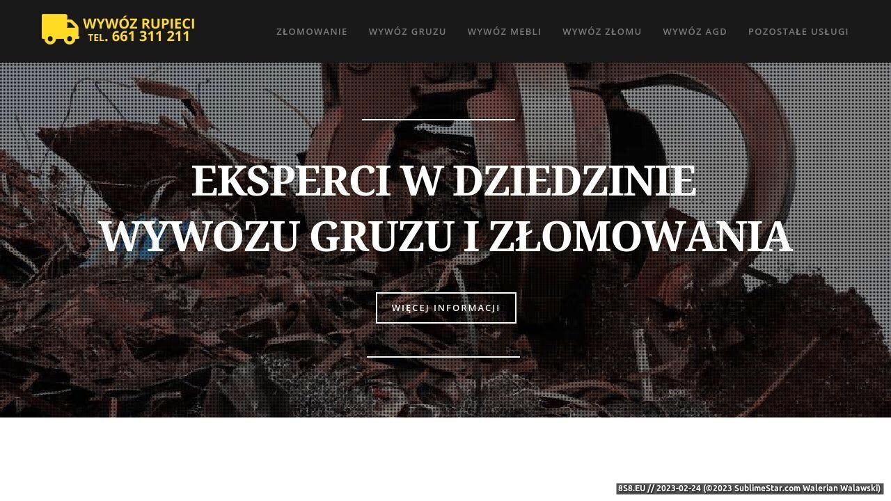 Wywóz gruzu, odpadów i złomu (strona wywozrupieci.pl - Wywóz Rupieci)