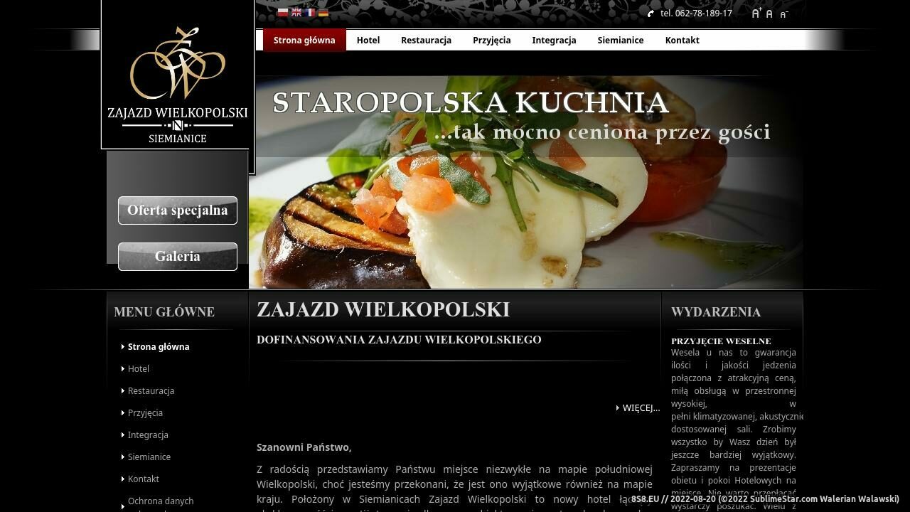 Hotel Restauracja Zajazd Siemianice (strona www.zajazd-wielkopolski.pl - Zajazd-wielkopolski.pl)