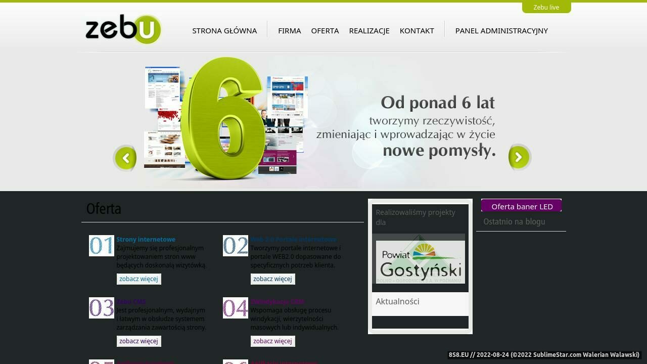Projektowanie stron internetowych (strona zebu.pl - Tworzenie stron internetowych)
