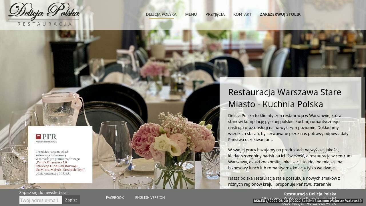Zrzut ekranu Restauracje w Warszawie