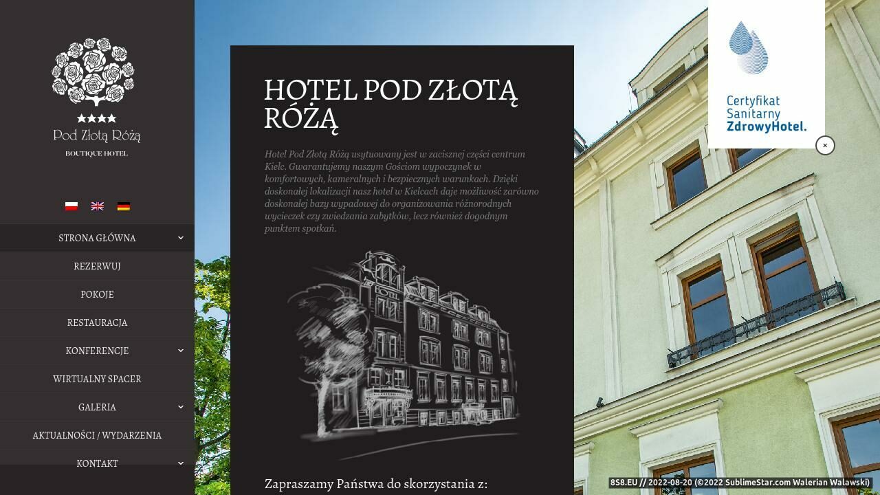 Hotel i restauracja Pod Złotą Różą - hotel Kielce (strona www.zlotaroza.pl - Zlotaroza.pl)