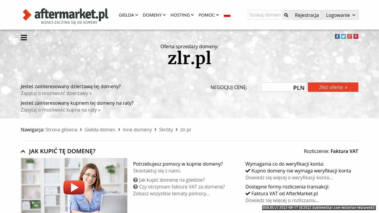 Zrzut ekranu Moderowany katalog stron seo. Zlr.pl