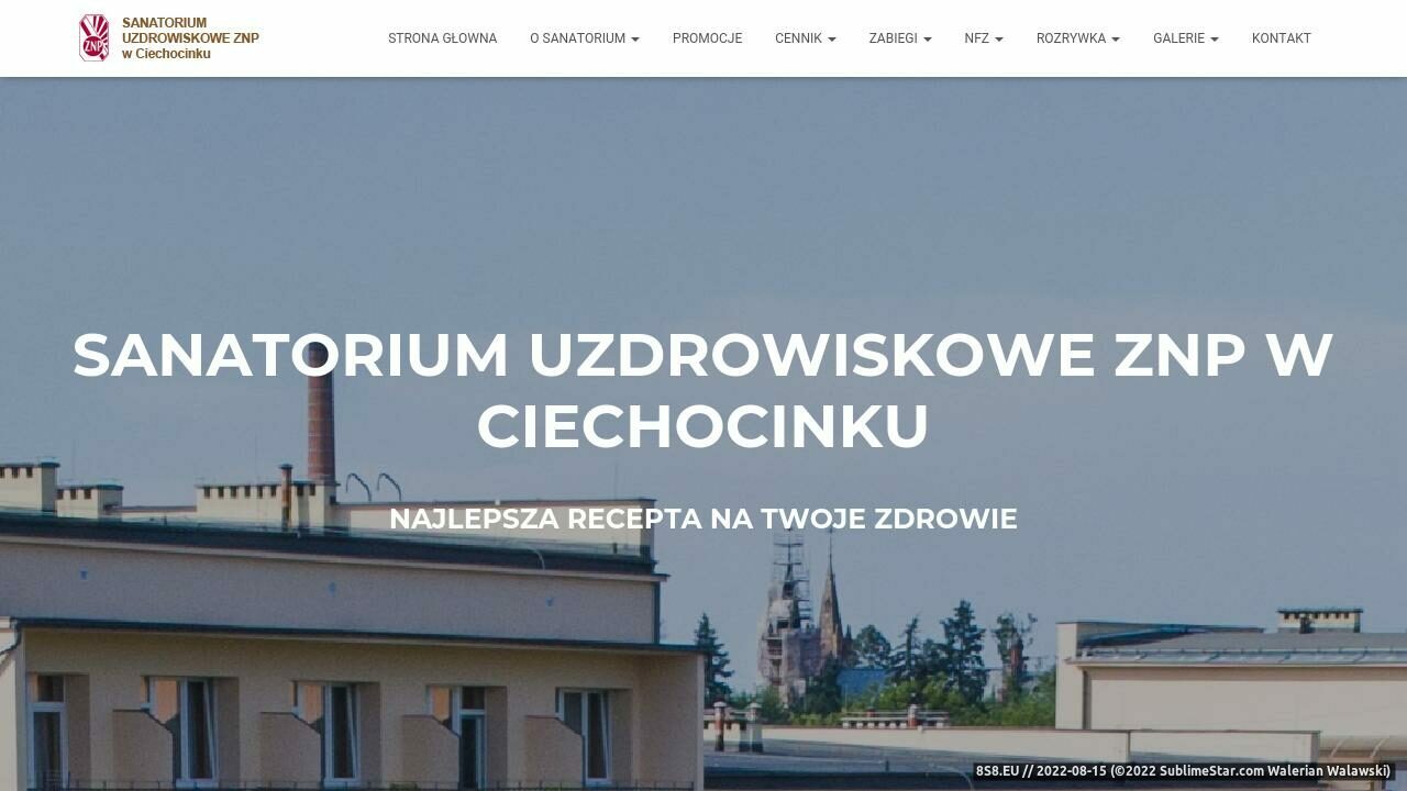 Opis Sanatorium ZNP w Ciechocinku - pobyty oraz NFZ (strona znpciechocinek.pl - Sanatorium ZNP Ciechocinek)
