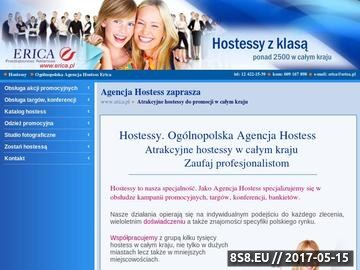 Zrzut strony Hostessy, Katalog hostess, Atrakcyjne hostessy w całym kraju, Studio fotograficzne - Agencja ERICA